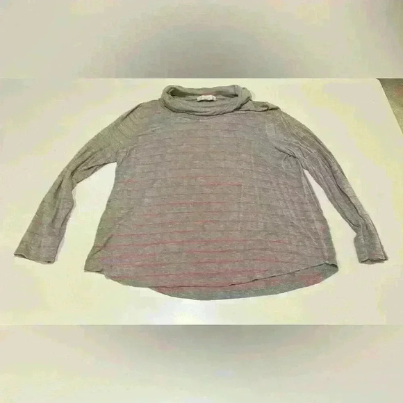 Loft Gray and Red Stripe Long Sleeve Tunic Size XL - Picture 1 of 4